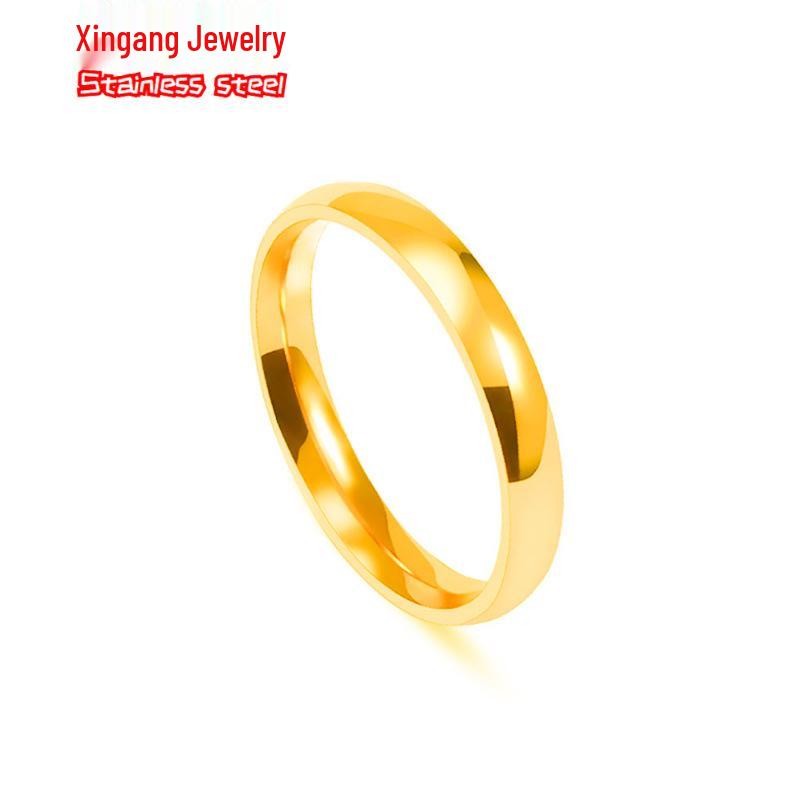Minimalist 3mm Spherical Stainless Steel Polished Couple Ring - Non-Fading Titanium Steel Jewelry