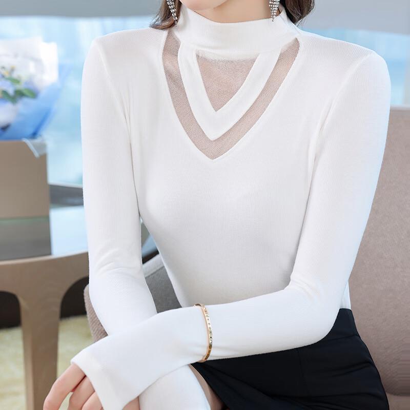 Treamon Dam Mock Neck Mesh Långärmad Baslager Topp