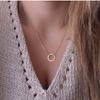 Minimalist Round Stick Pendant Necklace For Women Pearl Clavicle Necklace Leaves Long Chain Fashion Jewelry Statement Girl Gift