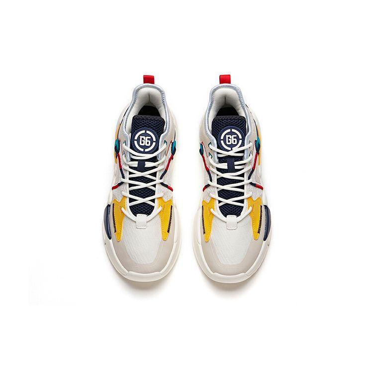 Anta Lifestyle Series Non-Slip Durable Low-Top Skate Shoes Men Sneakers White Blue Yellow 112138084-5