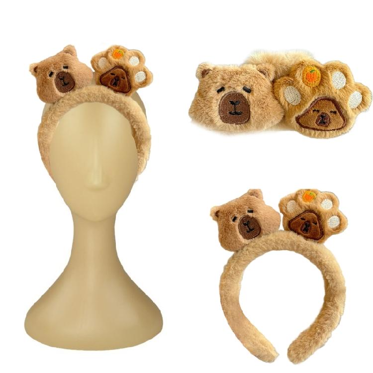 Stylish Anime Capybara Hair Hoop Eye-catching Headpiece Hair Claw Headwear for Stage Halloween Cosplay Role Play