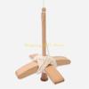 KX4B Crosses-Shaped Hand Carved Yarn Winder Manual Top-Weaving Spin Wheel Wooden Turkish Spindle Storage Tool Drop Spindle