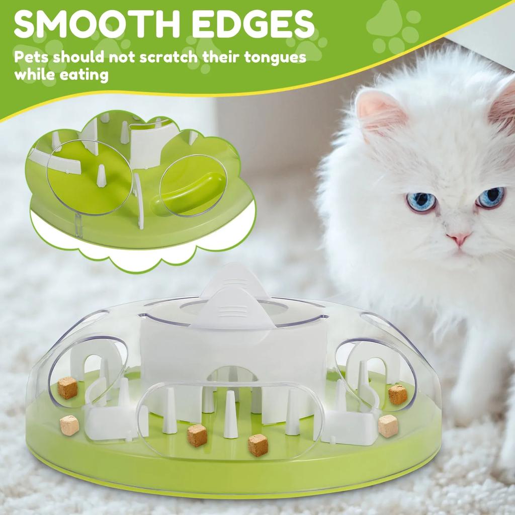 Slow Feeder Easy to Clean Gradual Feeding Pet Feeder Promoting Digestion for Pet, Slow Food Bowl ABS Interactive Anti Slip Pet