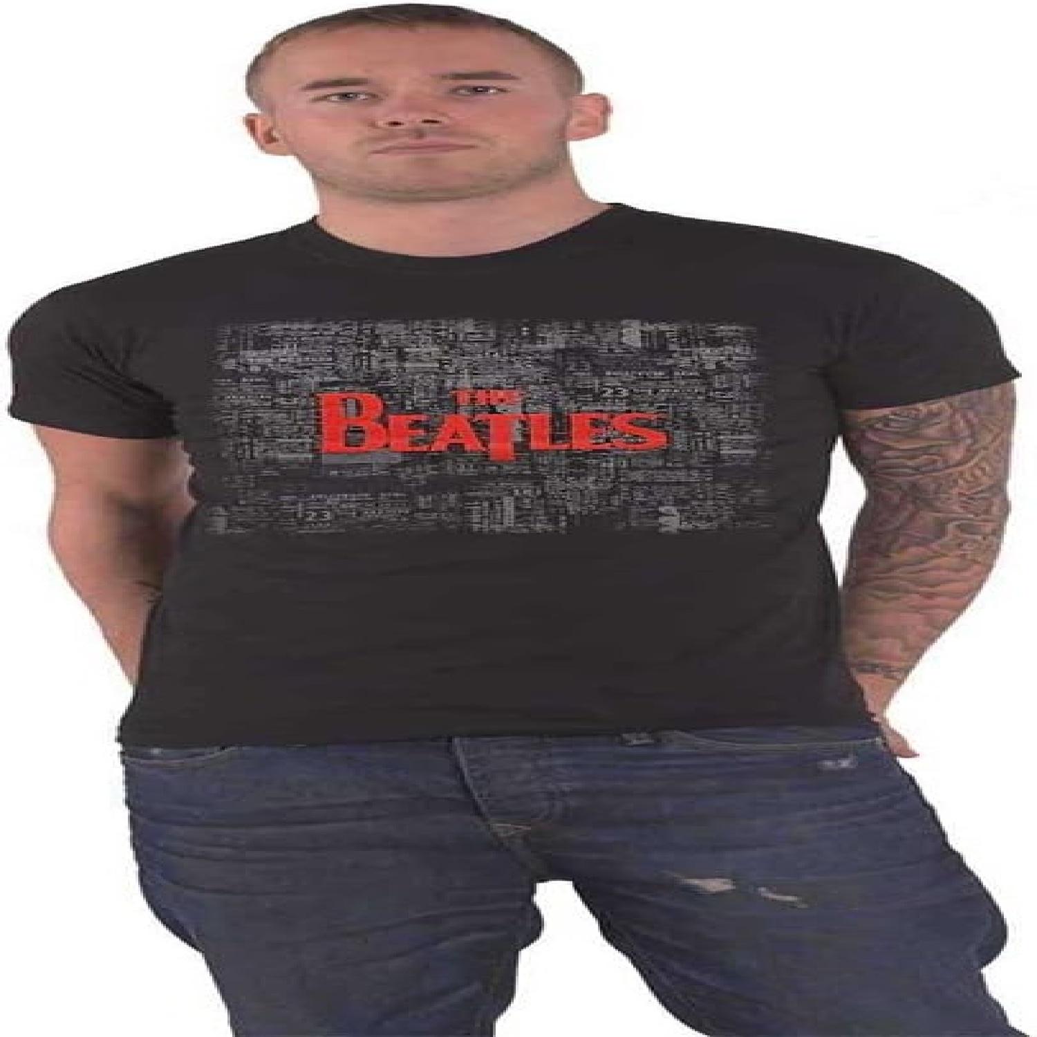 

The Beatles T Shirt Tickets and Band Logo Official Unisex Black Puff Print Size XL XXXXXL