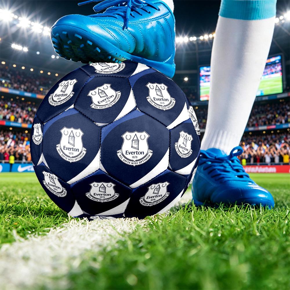 Balón de Fútbol Estampado del Everton Talla 5, Balón de Fútbol Antideslizante para Partido de Adultos, Souvenir para Aficionados al Fútbol