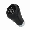 Car Manual Gear Shift Knob Shifter Black Leather Red Stitch 6 Speed Universal