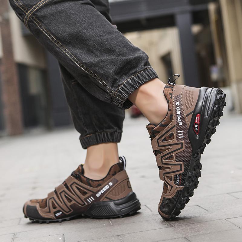 Men Hiking Shoes Outdoor Trail Running Shoes Mesh Breathable Hiking Training Shoes Large Size 40-47 Casual Sports Jogging Shoes
