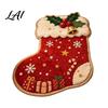Easy Clean Decorative Rug Christmas Area Rug Plush Seasonal Bedside Gingerbread Man Tree Cute Stocking Shape Non-Slip for Bedroom Living
