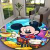 Mickey Mouse Blue Red Floral Balloon Carpet, Non-slip Office Chair Rug, Digital Print Home Round Rug, Unique Festival Decorations