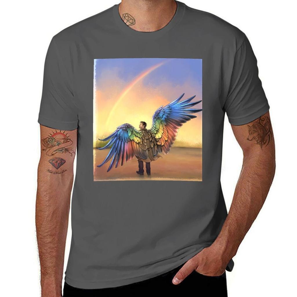 Rainbow Angel TShirt Halloween Casual TShirt
