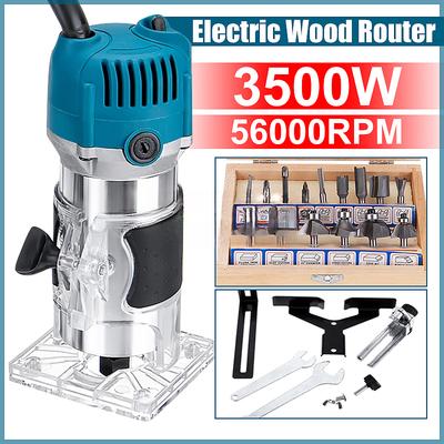 Wood Electric Trimmer Wood Laminate Palm Router 35000Rpm Electric Hand Trimmer Edge Joiners Woodworking Tool 1280W