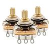 Musiclily Pro HD A250K Brass Guitar Pots, 24-Spline, Fine, Split Shaft, 250k, A-Curve (3 Pieces)