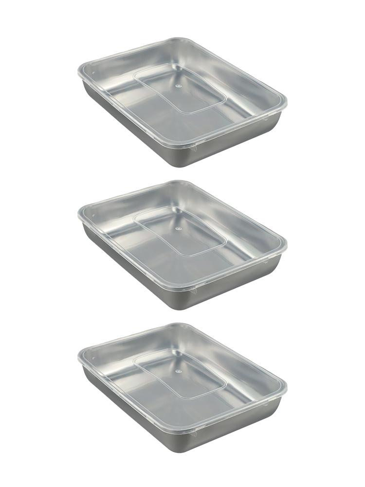 Effective Sealing Lid Stainless Steel Preservation Box Square Tray Design Versatile Food Organizer Hygienic Food Preservation