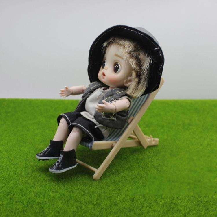 Miniature Dollhouses Display Beach Chair Accessory 1/12 Scale, Realistic Zakka Plastic Chair Dollhouses Props