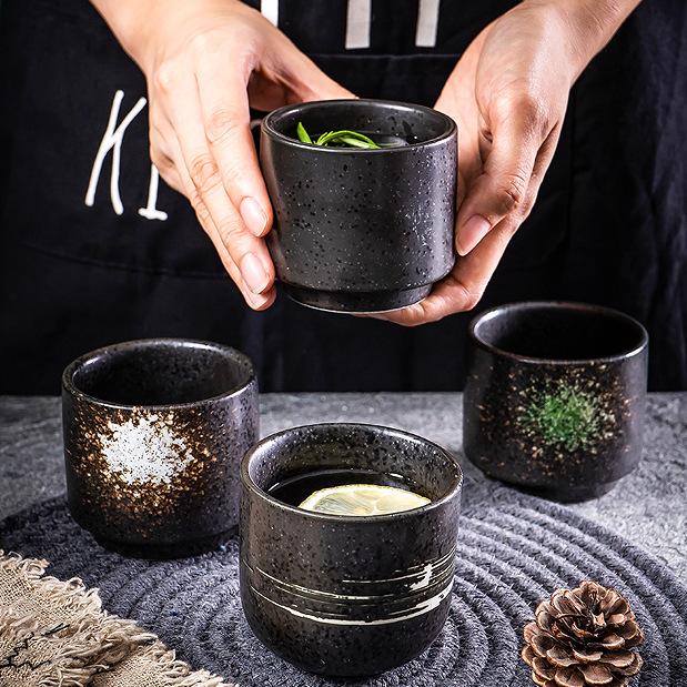 Japanese Teacup Black Ceramic Cup Coffee Cup Gifts Home Water Cup Aromatherapy Cup