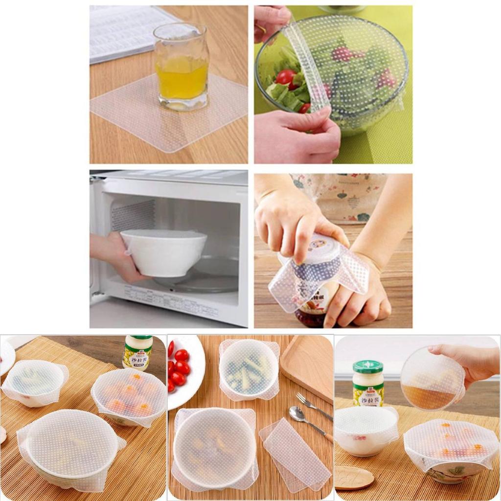 Transparent Silicone Reusable Food Wrap Versatile Microwave Bowl Lid Kitchen Cover
