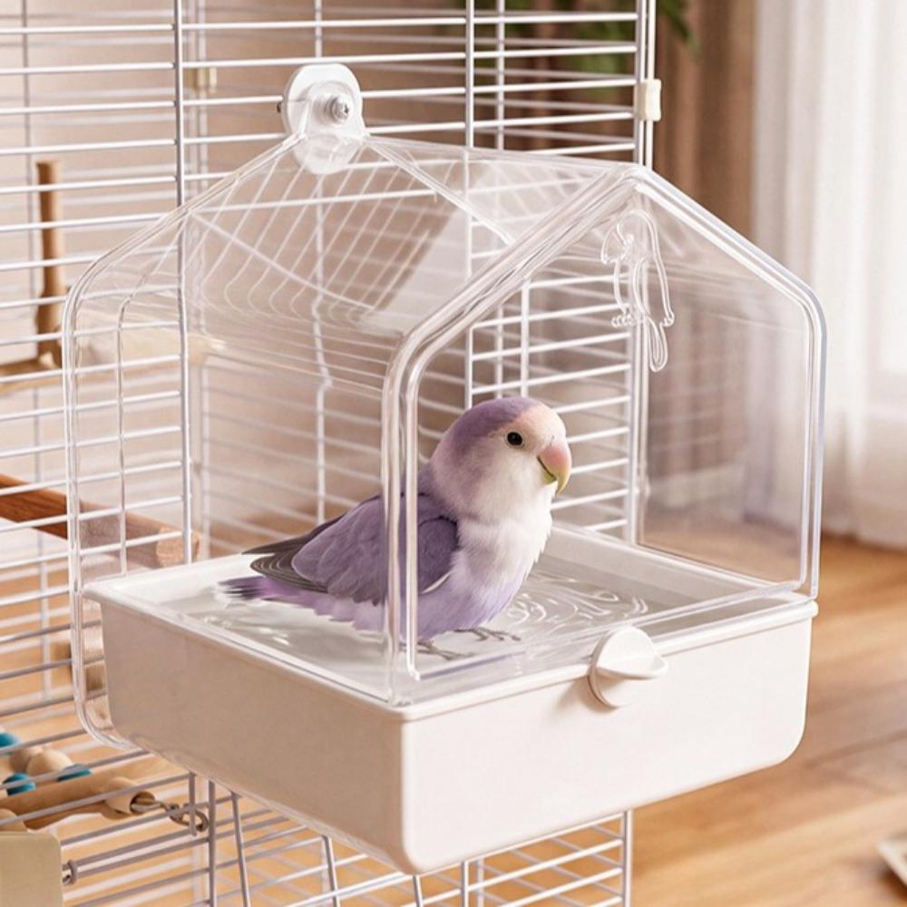 Semi-Enclosed Drawer Design Bird Feeder Large Capacity Parrot Bath Tub Bird Food Box Pet Bird Use