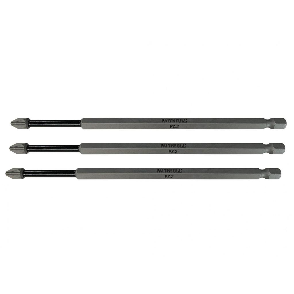 Faithfull Impact Screwdriver Bits, Pozidriv