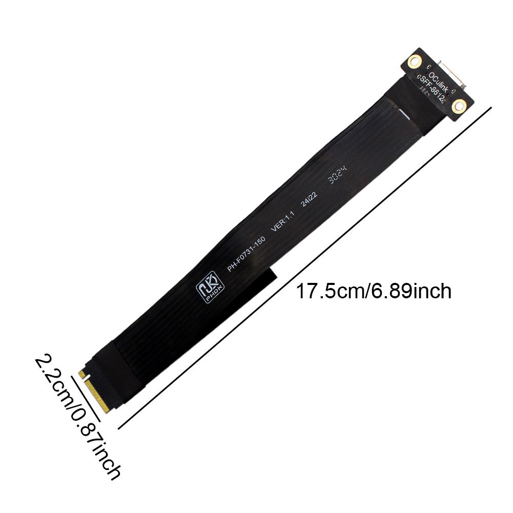 M.2 NVMe To Oculink Female Socket Cable for SSD Graphics Card M2 M Key to SFF-8611 Extension Cable PCIe 4.0 Cable for Desktop PC