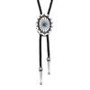 JMXD Turquoise Bolo Tie Long Necklace Celtic Pattern HipHop Street Style Fashion Accessory Statement Pendant for Men