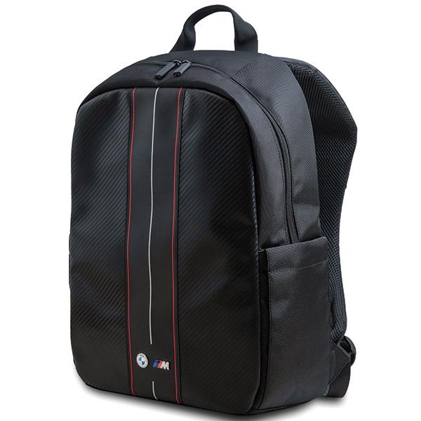 BMW Backpack BMBP15COMSCAKR 16"black/black Carbon Red Stripes
