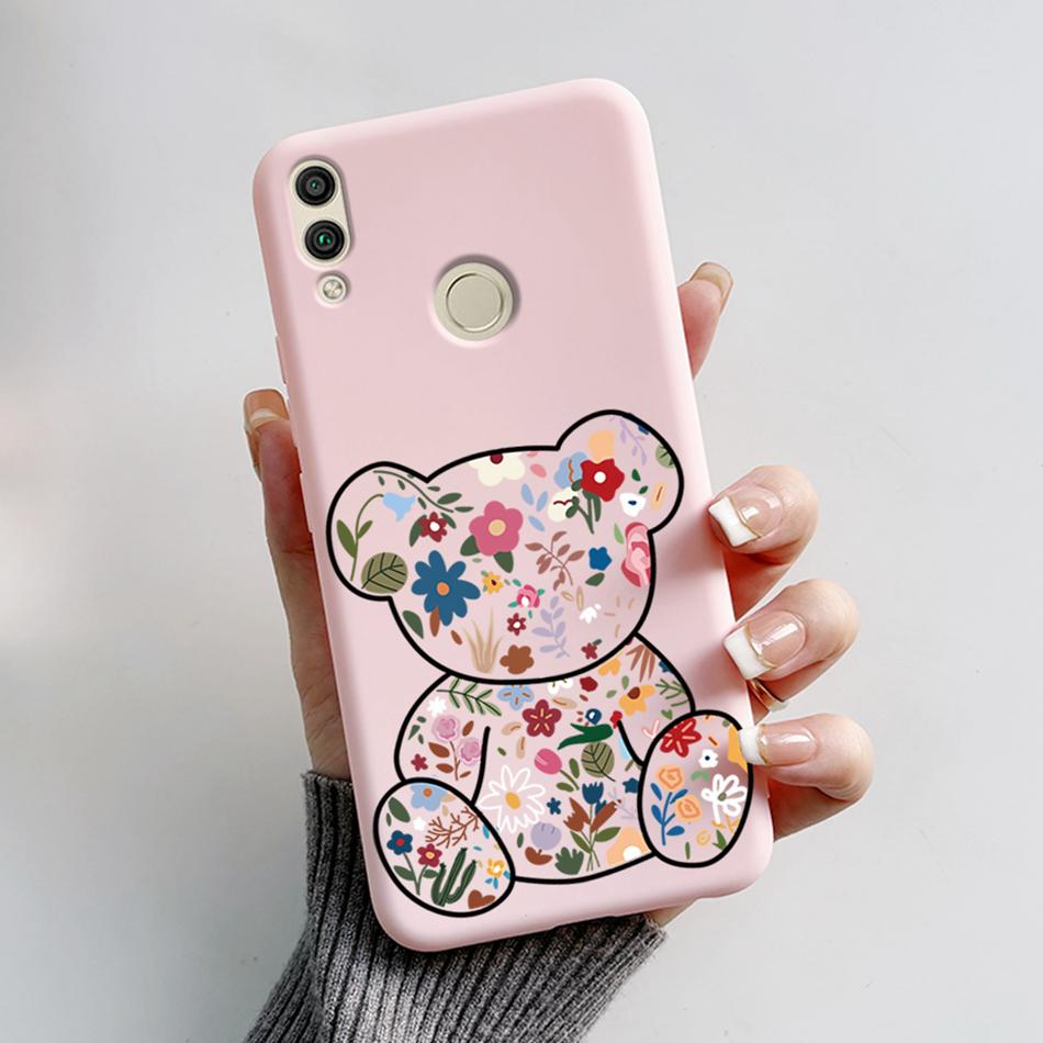 For Huawei Honor 8X Case Honor8X JSN-L22 JSN-L21 Bear Phone Case Soft TPU Cover Funda For Honor 8C BKK-L21 BKK-LX1 Honor8C Capa