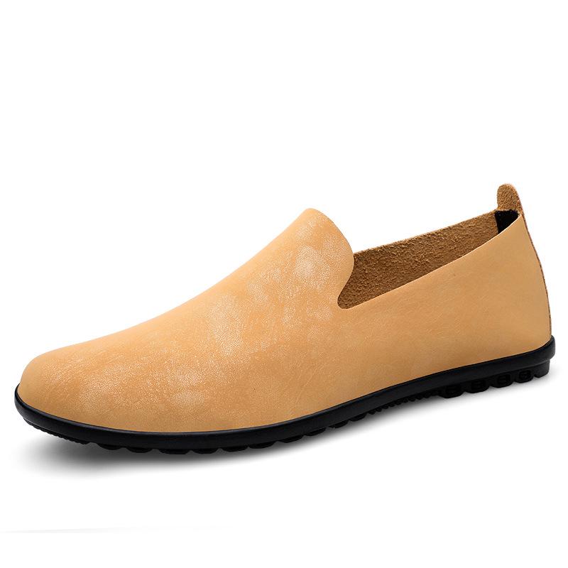 Bean Bean Men's Cowhide Slip-On Casual Leather Shoes