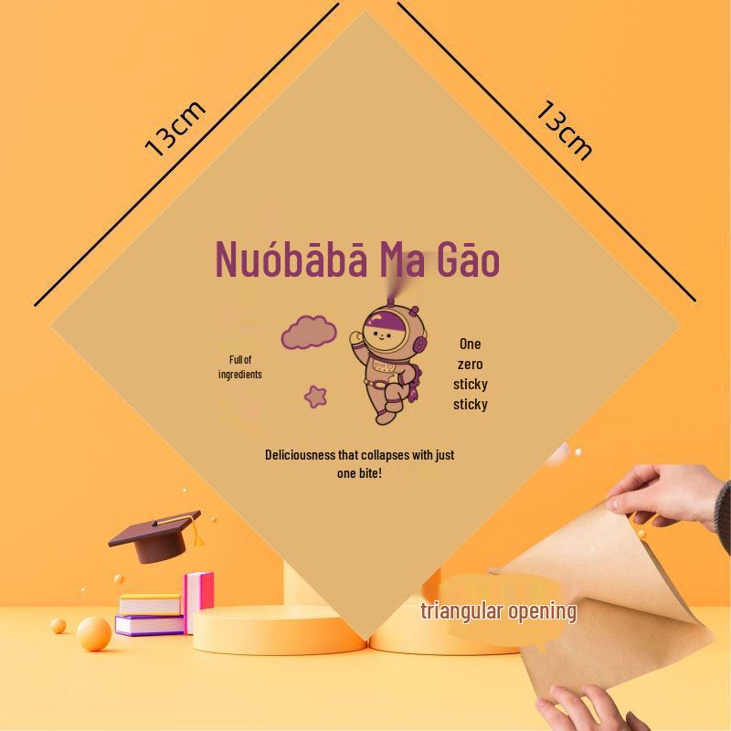 Oil-Proof Kraft Paper Bag for Mochi and Fried Dough Sticks - Disposable Packaging