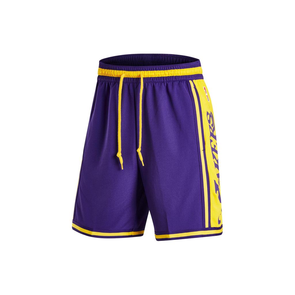Nike NBA Los Angeles Lakers Letter Series Quick-Dry Sports Short Basketball Shorts Men shorts Purple Amarillo-Yellow DZ3681-504