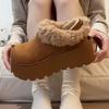 Thick-soled two wear snow fluffy slippers winter new piled thickened warm Birkenstock cotton shoes