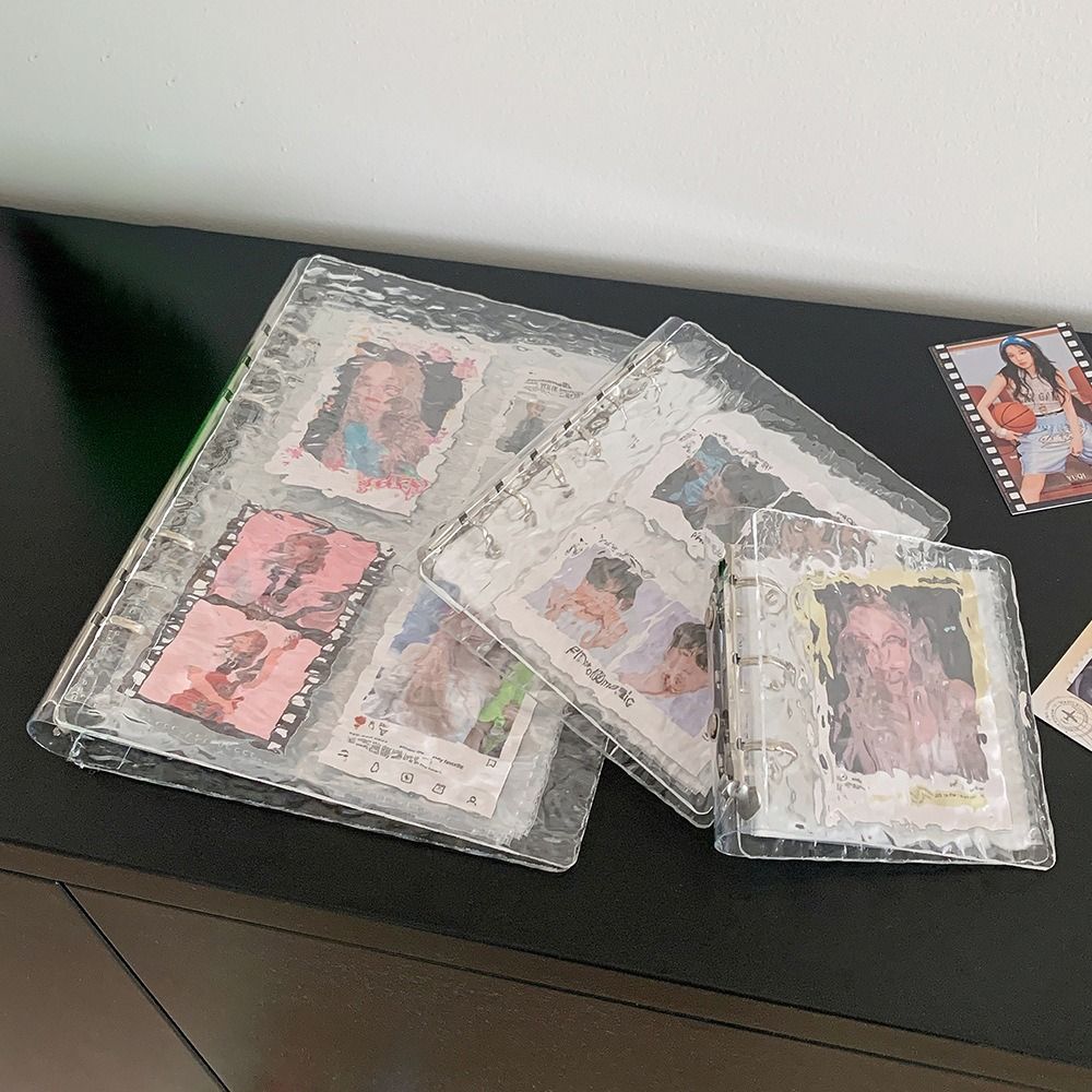 Acrylic Photo Album Loose-leaf A5/A7/A8 Idol Card Organizer Water Ripple Design Pictures Storage Booklet Instant Photo Display