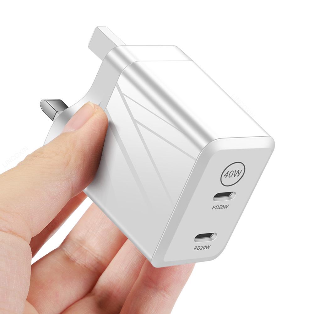Dual Port 40W Fast Charging Type-C PD Travel Charger