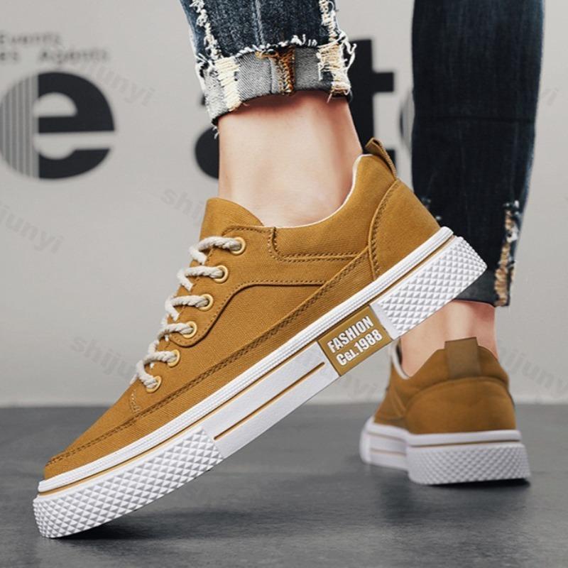 Mens Casual Shoes Autumn New Cloth Lace-up Flat Shoes 2025 New Male Sneakers Luxury Design Canvas Shoes Men Zapatillas Hombre
