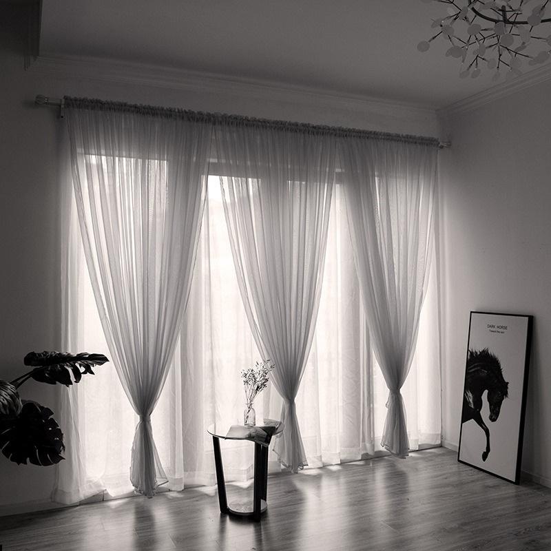 Hot Romantic Sheer Curtain for Living Room Girls Bedroom Curtains for Window Party Wedding Home Decor Organza Tulle Drapes Panels