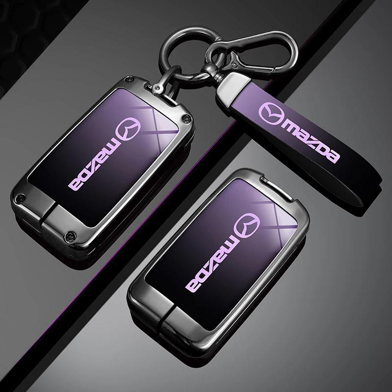 Madingas cinko lydinio 3 mygtukų automobilio rakto dėklas Laikiklis Korpusas Fobas Mazda 3 4 Alexa CX30 CX-4 CX5 CX-5 CX8 CX-8 CX-30 CX9 CX-9
