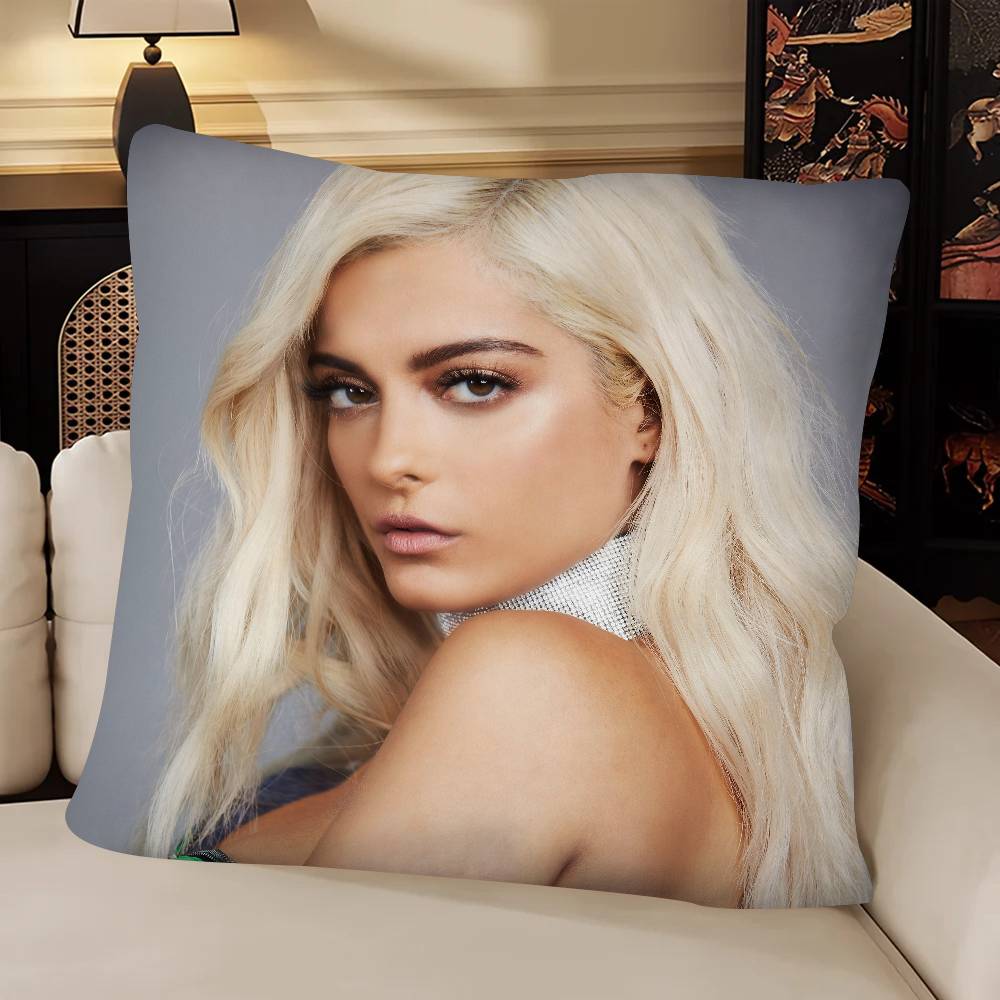 Singer BBebe Rexha Pillow Case Fashion Square Pillowcase Bedroom Sofa Room Ins Decoration Leisure