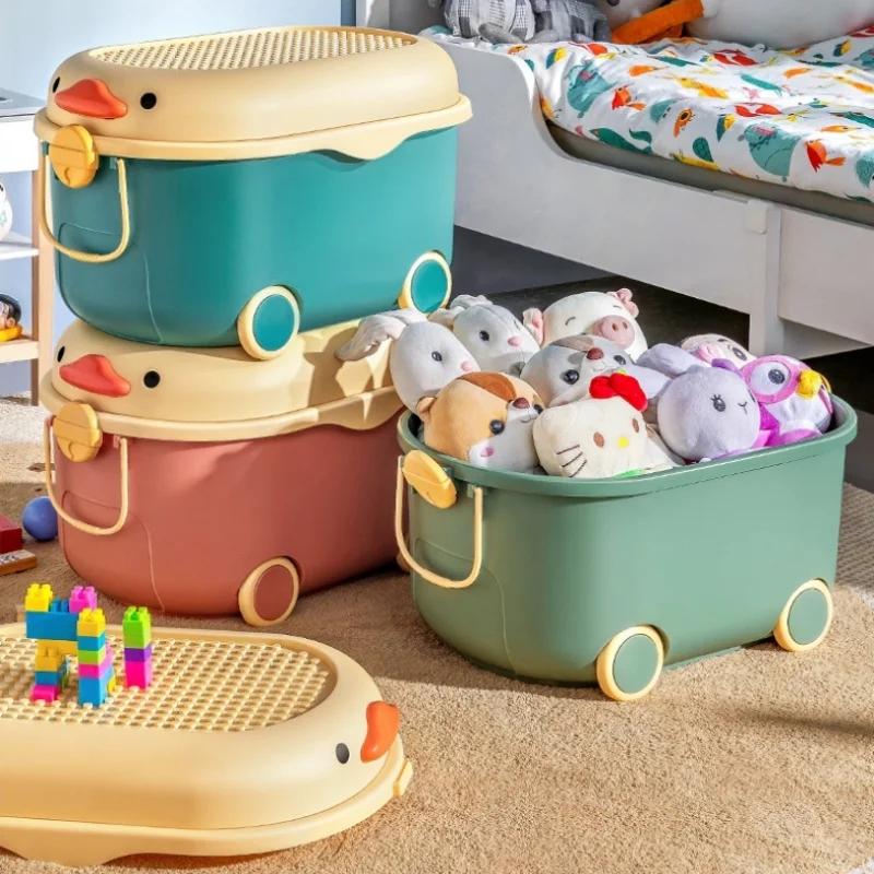 

Детский ящик для хранения игрушек, хозяйственный контейнер для сортировки, пластиковый ящик большой емкости для хранения закусок и всякой всячины, органайзер для детской одежды