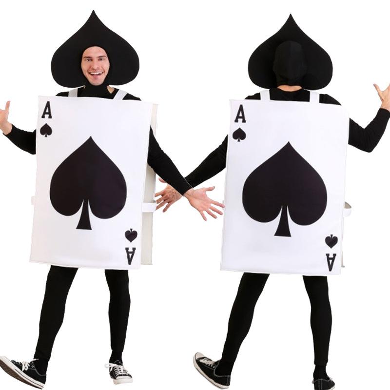 Wonderland Alice In Ace Of Spades Party Costume Cosplay Halloween Poker Jumpsuit