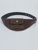 Women's Brown Vintage Suede Waist Bag - High-End Decorative Belt for Jeans & Skirts