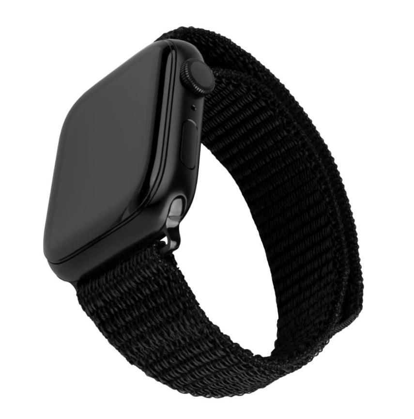 Fest | Sportarmband für Apple Watch 38/40/41mm | 160-210mm | Schwarz | Nylon