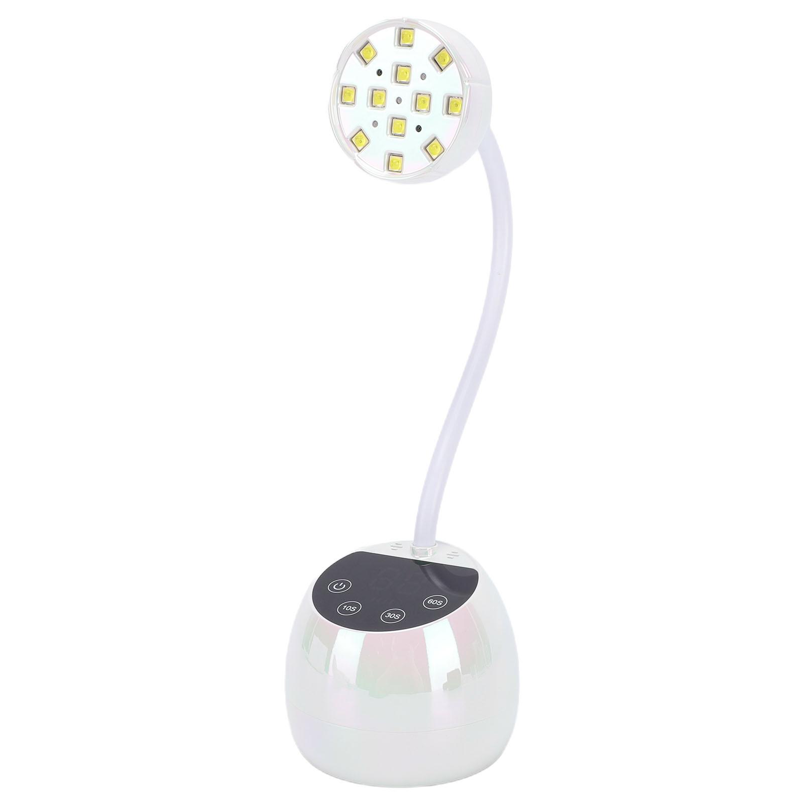

36W Gooseneck Nail Light Rechargeable Quick Drying Cordless LED Nail Lamp Manicure Dryer for Gel Polish White