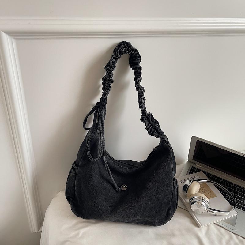 Borsa a tracolla in denim da donna, leggera, piccola, quadrata, borsa a spalla, da sotto braccio