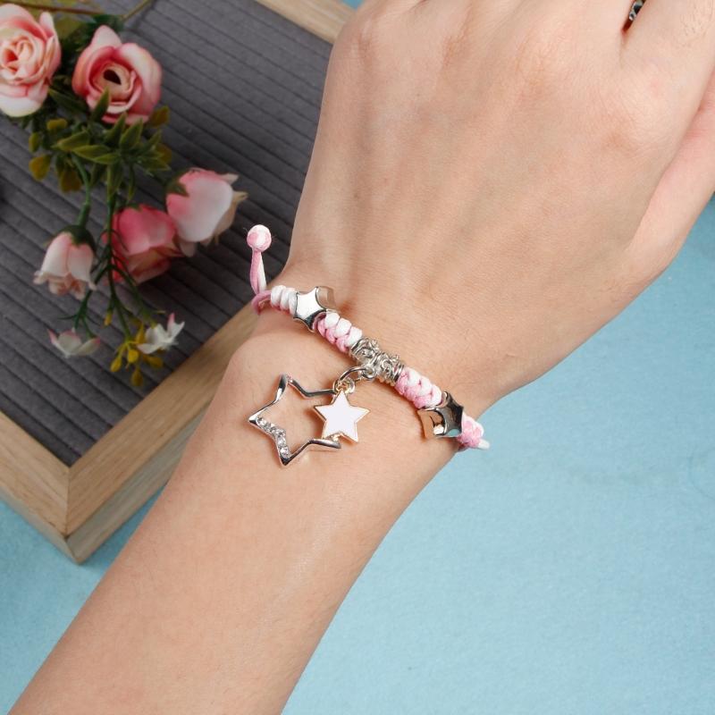 Fashionable His and Hers Bracelets, Set of 2pcs Woven Rope Lovers Bracelets Handwoven Bangles Couple Wrist Chains