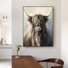 Cute Highland Cow Posters Canvas Paintings Deer Head Animal Wall Art Prints Pictures for Living Room Home Decoration Cuadros