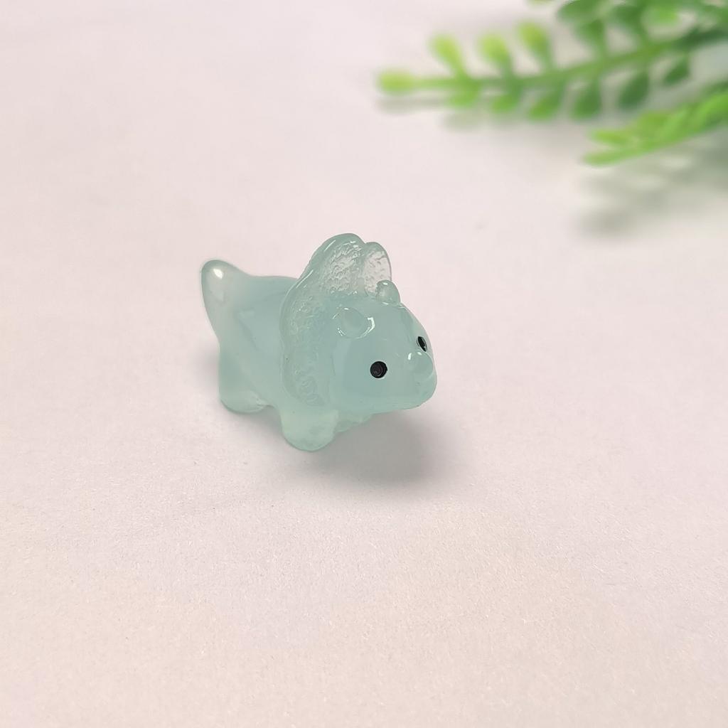 100pcs Cute 3D Luminous Dinosaur Doll House Resin Animal Charms Figurines Desk Decoration Fairy Garden DIY Accessories