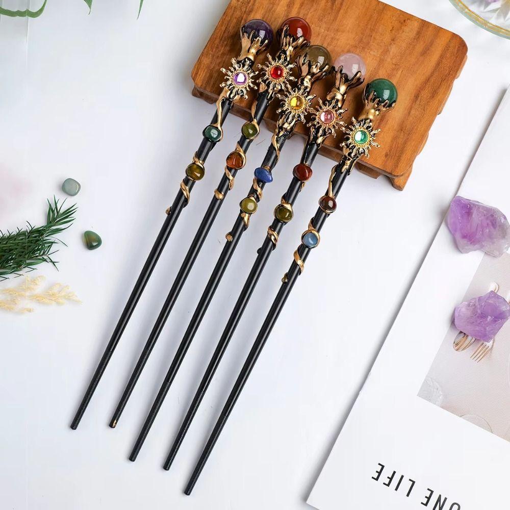 DIY Handmade Fairy Stick Crystal Ball Magic Scepter Handcrafted Crystal Magic Wand Women Girls