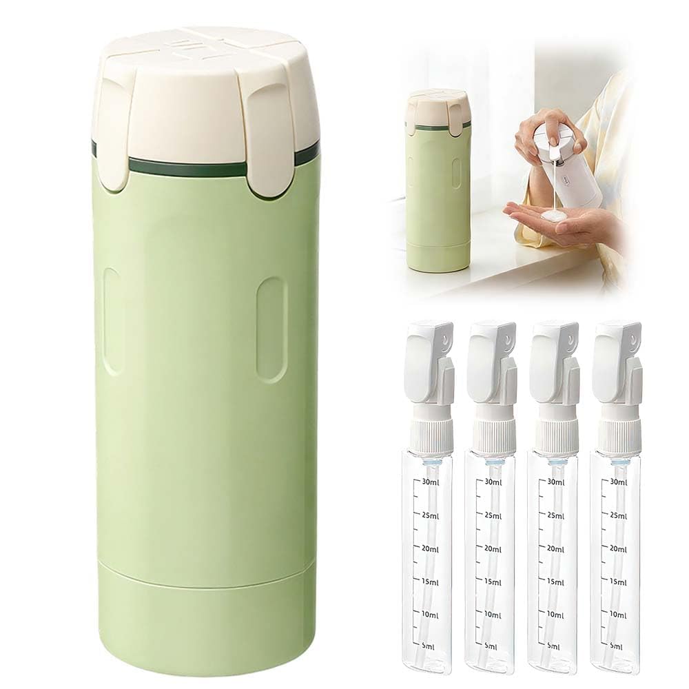 4 in 1 Travel Bottles for Toiletries,Portable Travel Toiletries Bottle Set, Portable Containers for Shampoo Lotion Conditioner Cream Transparent with