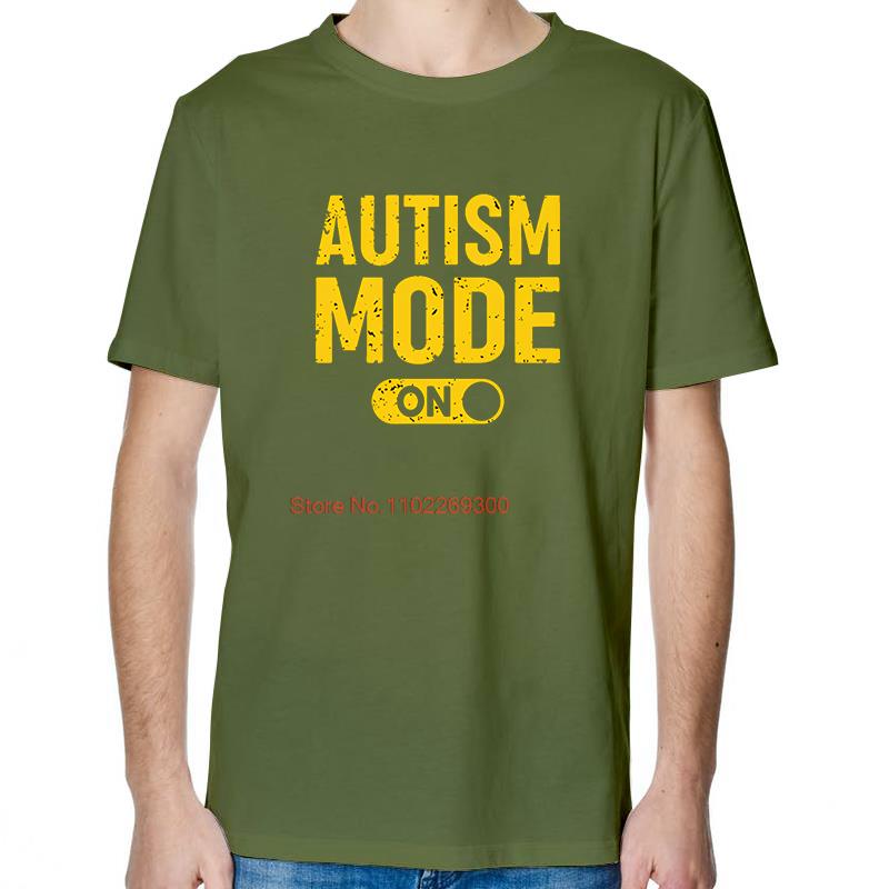 Autism Mode On T Shirts Graphic Cotton Print T Shirt Summer New Shirts And TShirts Short Sleeve TShirts Tees Tops Mens Clothes
