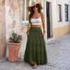 Gonna Lunga Maxi a Strati a Vita Alta da Donna con Elastico in Vita e Tasche Gonna Lunga Svasata per Uso Casual o Quotidiano