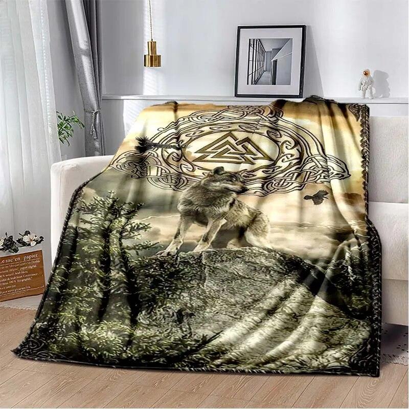 Die Vikings Fashion Blanket-Lightweight Flannel Throw for Sofa and Bed ,Digital Printed Blanket with Soft & Worm Flannel Fabric